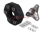 flange trójramienna przegubu gumowego + rubber joint 105mm bmw, hole 6 x 12mm, h-39+33mm, tube 60.5mm, tulejka centrująca 14mm