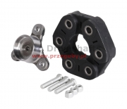 flansza trójramienna przegubu gumowego + przegub gumowy 96mm bmw, otw. 6 x 12mm, h-70mm, труба 60 x 2mm, palec centrujący 16mm