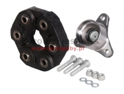 flange trójramienna przegubu gumowego + rubber joint 90mm, kia, hyundai, hole 6 x 10mm, h-50+27mm, tube 51.5mm, tulejka centrująca 16mm